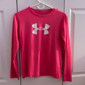 hot pink under armour long sleeve shirt